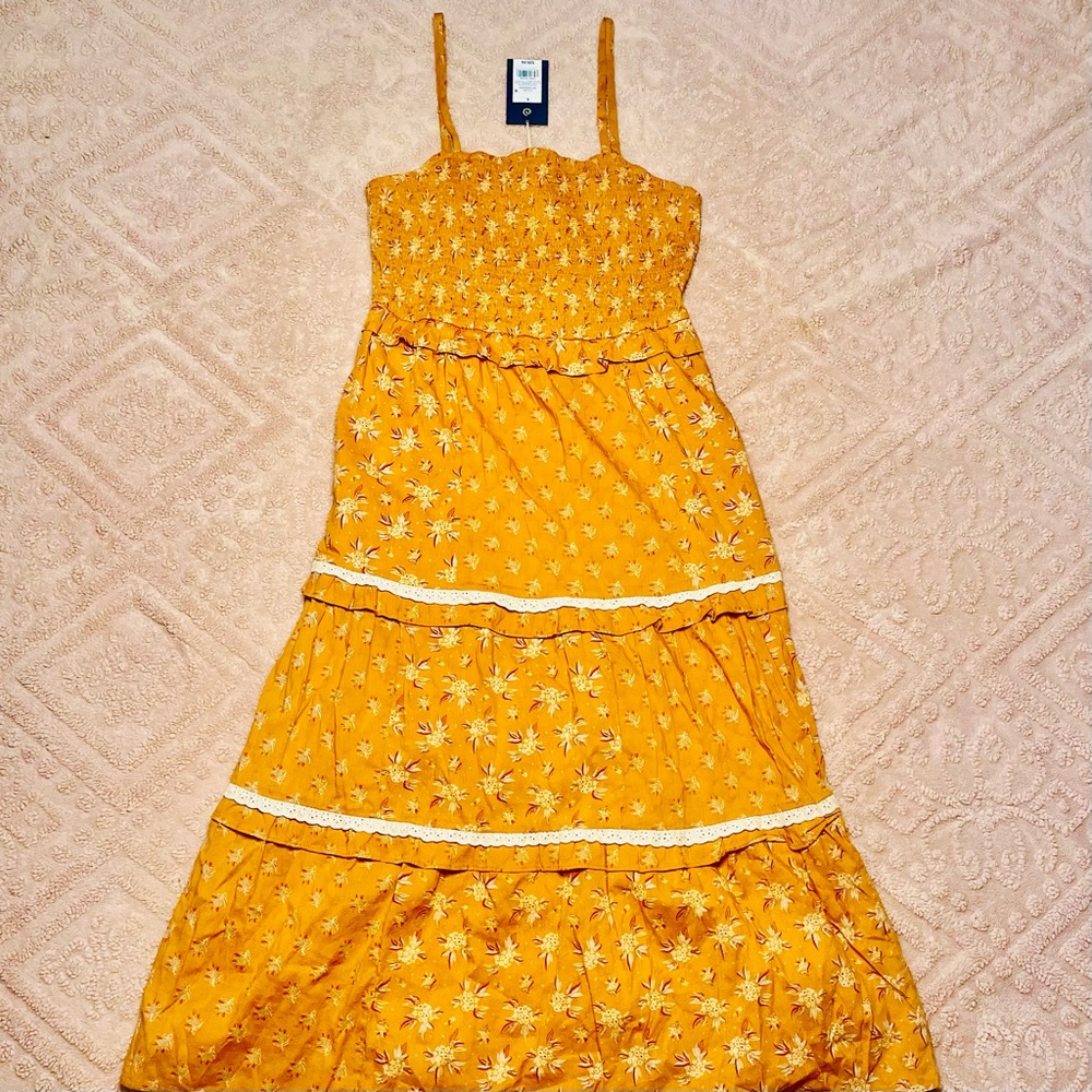 Universal Thread Mustard Floral Maxi Dress